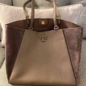 Tory Burch Leather and Suede Tote